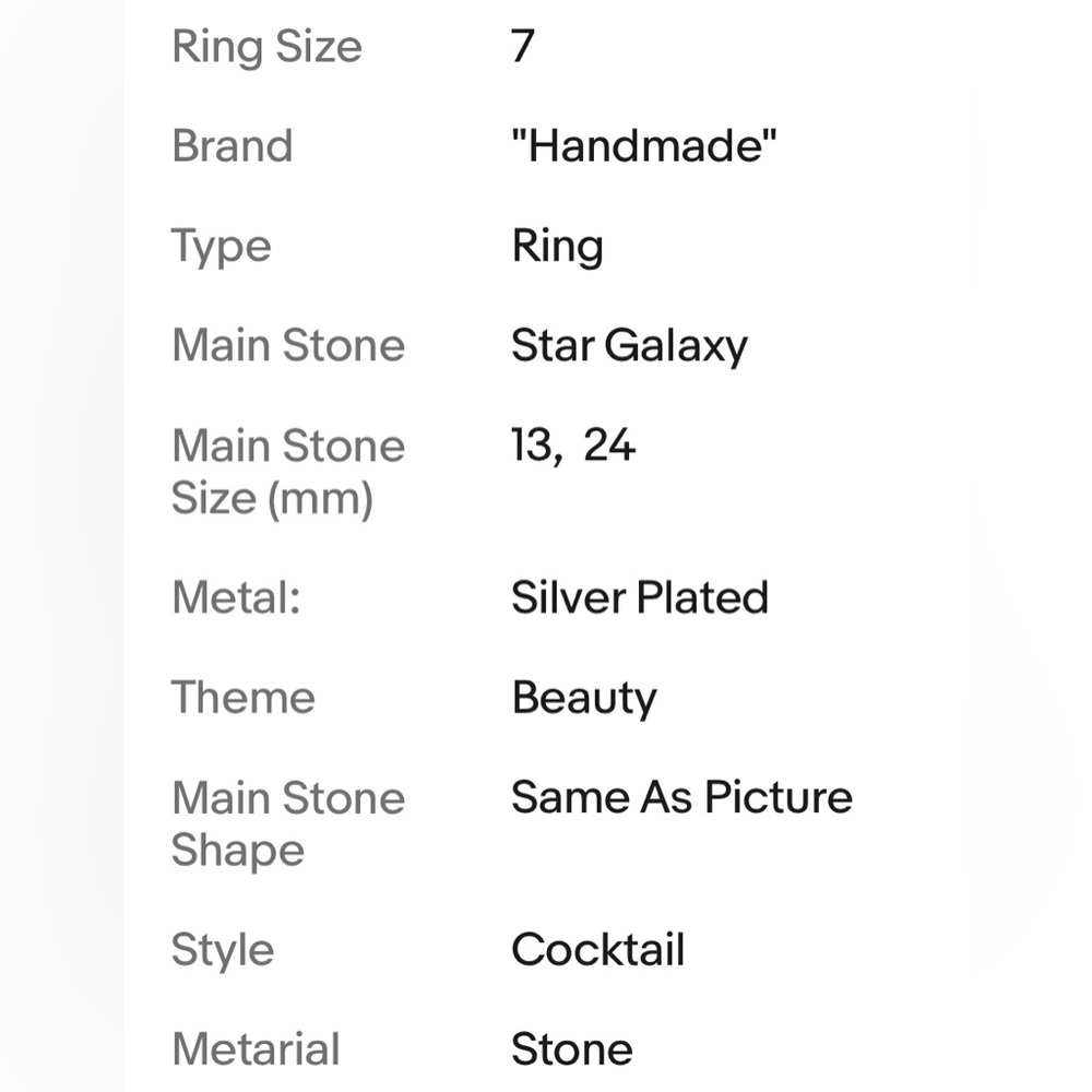 STAR GALAXY GEMSTONE RING - Picture 8 of 9
